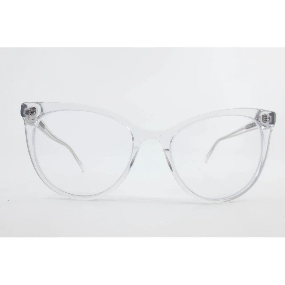Crystal Clear Cat Eye Eyeglass Frames Silver Accent 52-19-145 Transparent 36509